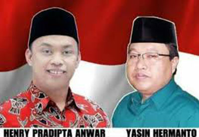 1. Henry Pradipta Anwar - M Yasin Hermanto (PKB 4, PKS 1 = 5 Kursi)